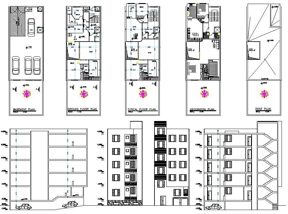 آپارتمان  ۱۰ واحدی(۵ طبقه + زیرزمین)  هر طبقه حدود ۱۳۰ متر