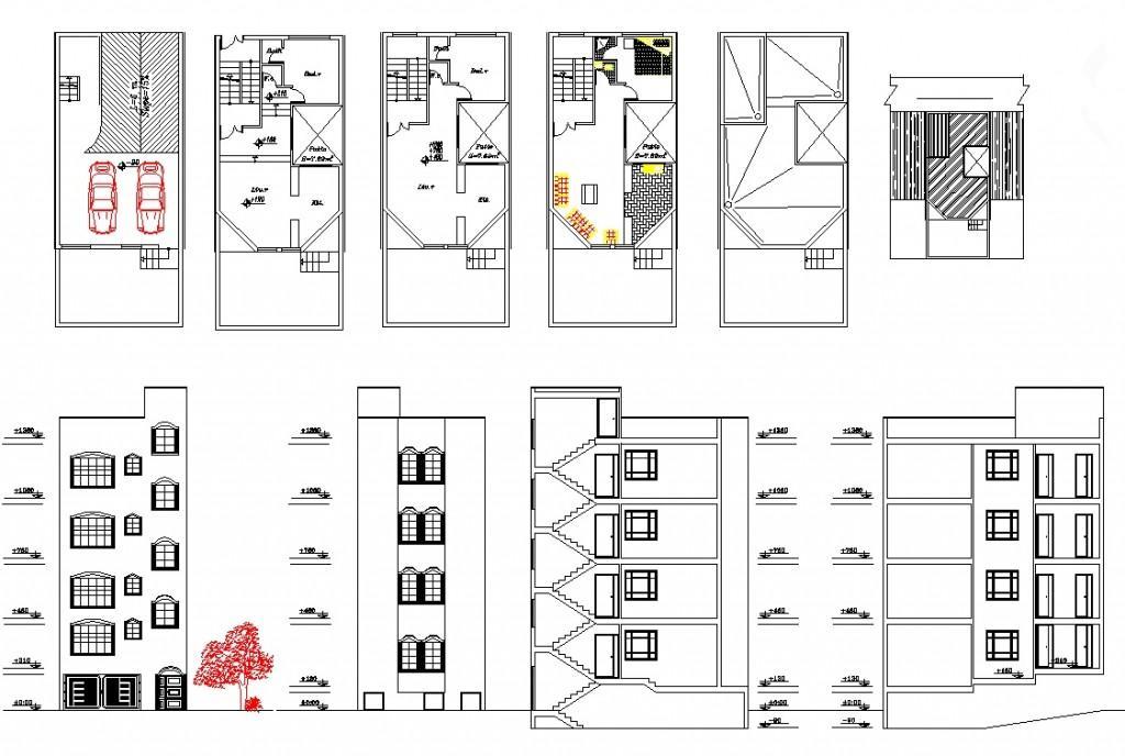 آپارتمان(۴ طبقه + زیرزمین) هر طبقه حدود ۷۰ متر