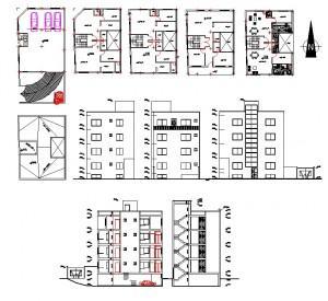 آپارتمان مسکونی (۴ طبقه+ زیرزمین) هر طبقه حدود ۱۹۱ متر