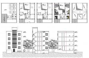 آپارتمان مسکونی (۴ طبقه + زیرزمین) هر طبقه حدود ۹۴ متر