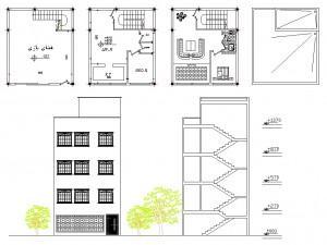 آپارتمان مسکونی (۳ طبقه+پیلوت) هر طبقه حدود ۵۷ متر