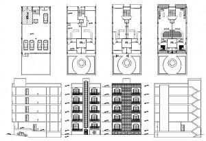 آپارتمان (۴ طبقه روی پیلوت + زیرزمین) هر طبقه حدود ۱۵۰  متر