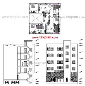 آپارتمان مسکونی (۵ طبقه + پارکینگ) هر طبقه حدود ۱۸۰متر