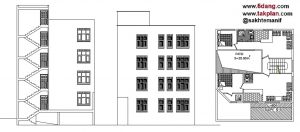 آپارتمان مسکونی (۴ طبقه + زیرزمین) هر طبقه حدود ۹۲ متر