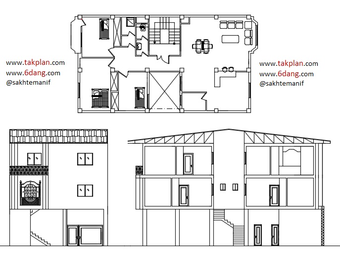 آپارتمان ۳ واحدی (۲ طبقه رو پیلوت) هر طبقه حدود ۱۶۲ متر