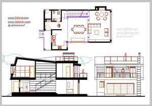 نقشه معماری و سازه ویلای دوبلکس