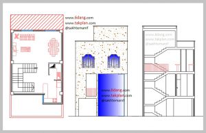 نقشه معماری و سازه ساختمان ۳ طبقه دوبلکس